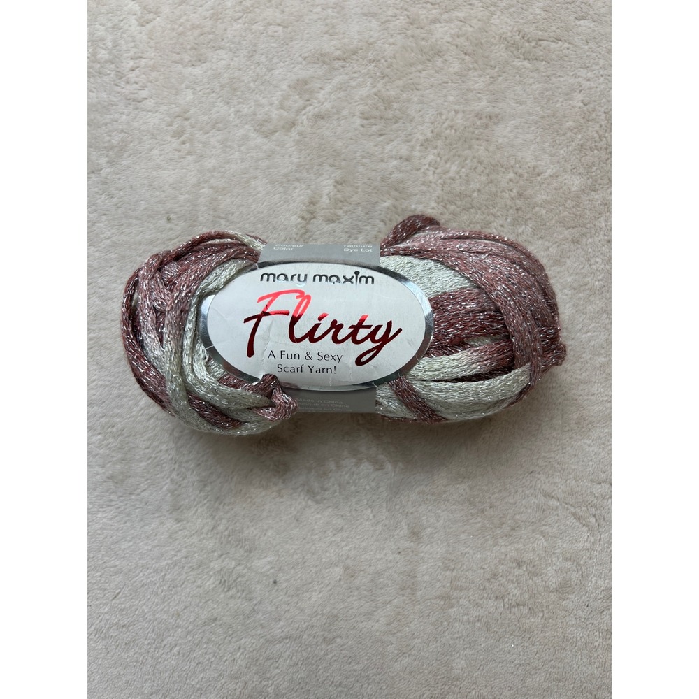 Mary Maxim Flirty Scarf Yarn 100g Girlish Glam Pink Silver 770-205